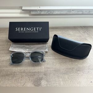 New Serengeti Ethan SS575005-S shiny transparent blue mineral polarized smoke